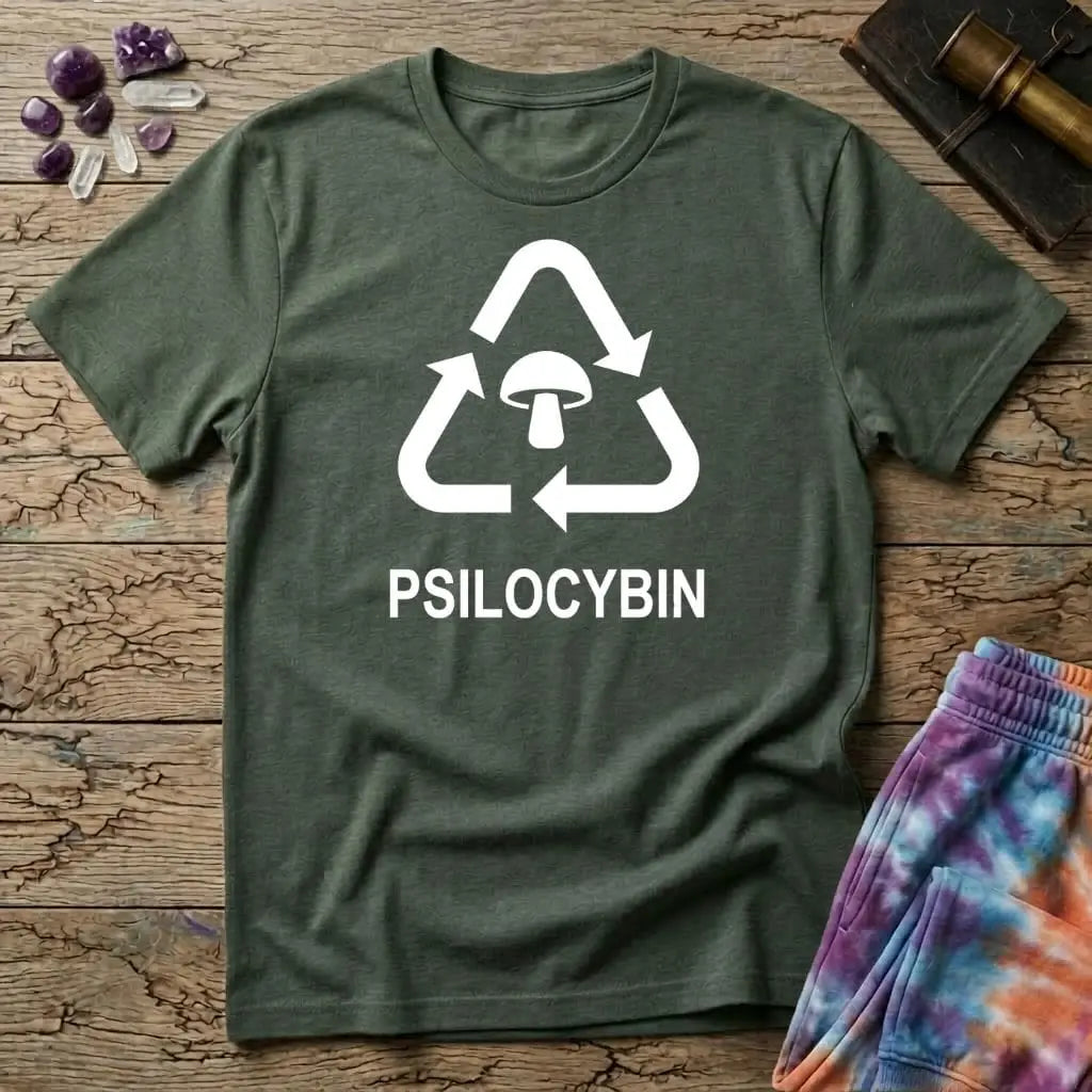 Printify T-Shirt Recycle Psilocybin Mushroom T-Shirt Mushroom Magic Mushroom T-Shirt