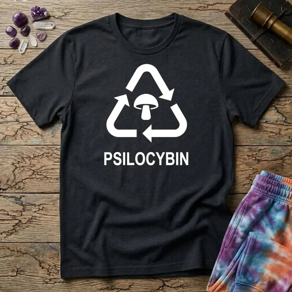 Printify T-Shirt Recycle Psilocybin Mushroom T-Shirt Mushroom Magic Mushroom T-Shirt