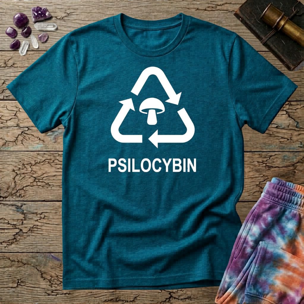 Printify T-Shirt Recycle Psilocybin Mushroom T-Shirt Mushroom Magic Mushroom T-Shirt