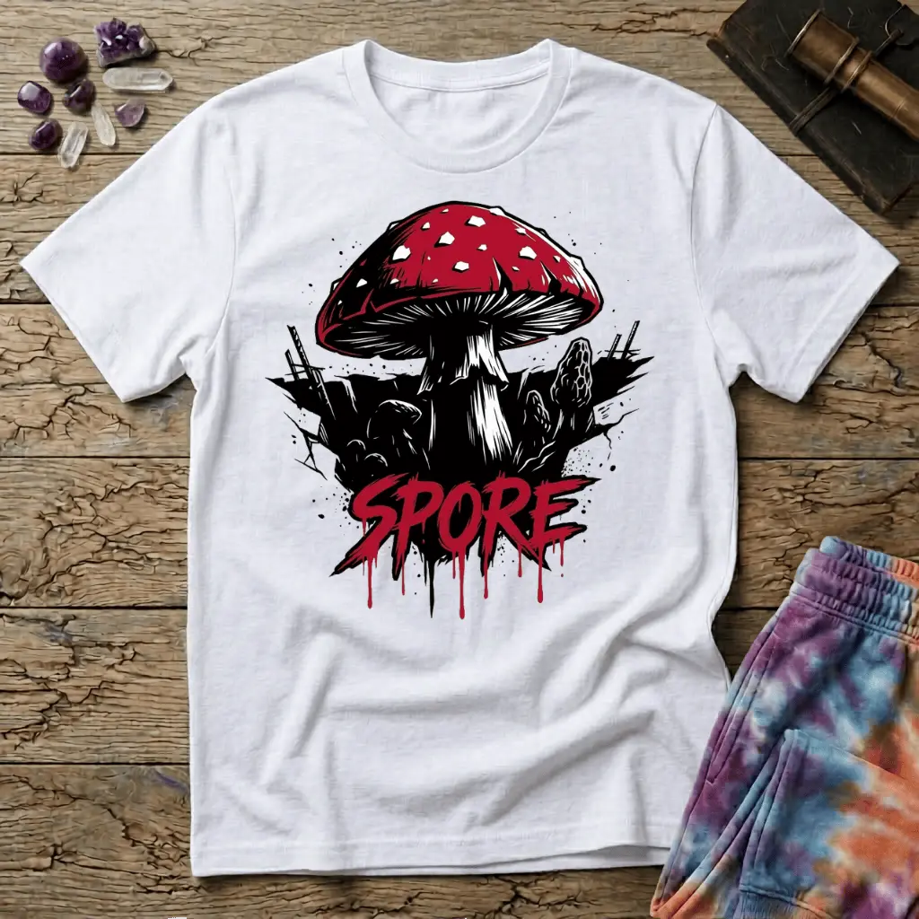 Printify T-Shirt Red Cap Mushroom T-Shirt Mushroom Magic Mushroom T-Shirt