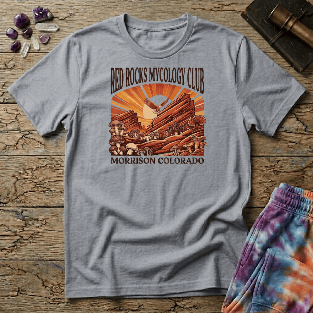Printify T-Shirt Red Rocks Mycology Club Mushroom T-Shirt Mushroom Magic Mushroom T-Shirt
