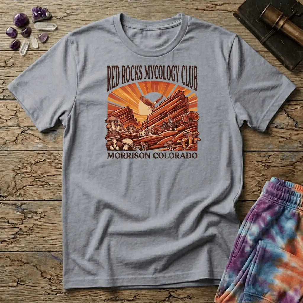 Printify T-Shirt Red Rocks Mycology Club Mushroom T-Shirt Mushroom Magic Mushroom T-Shirt