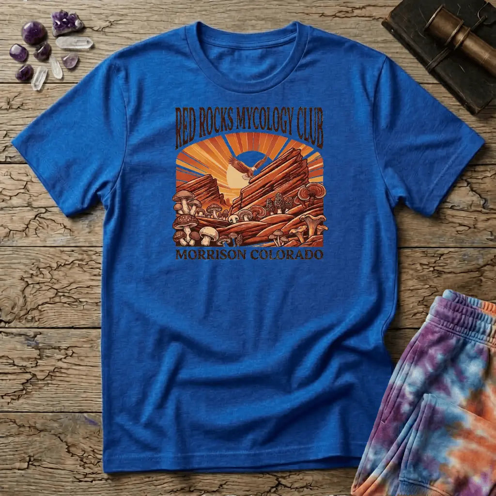 Printify T-Shirt Red Rocks Mycology Club Mushroom T-Shirt Mushroom Magic Mushroom T-Shirt