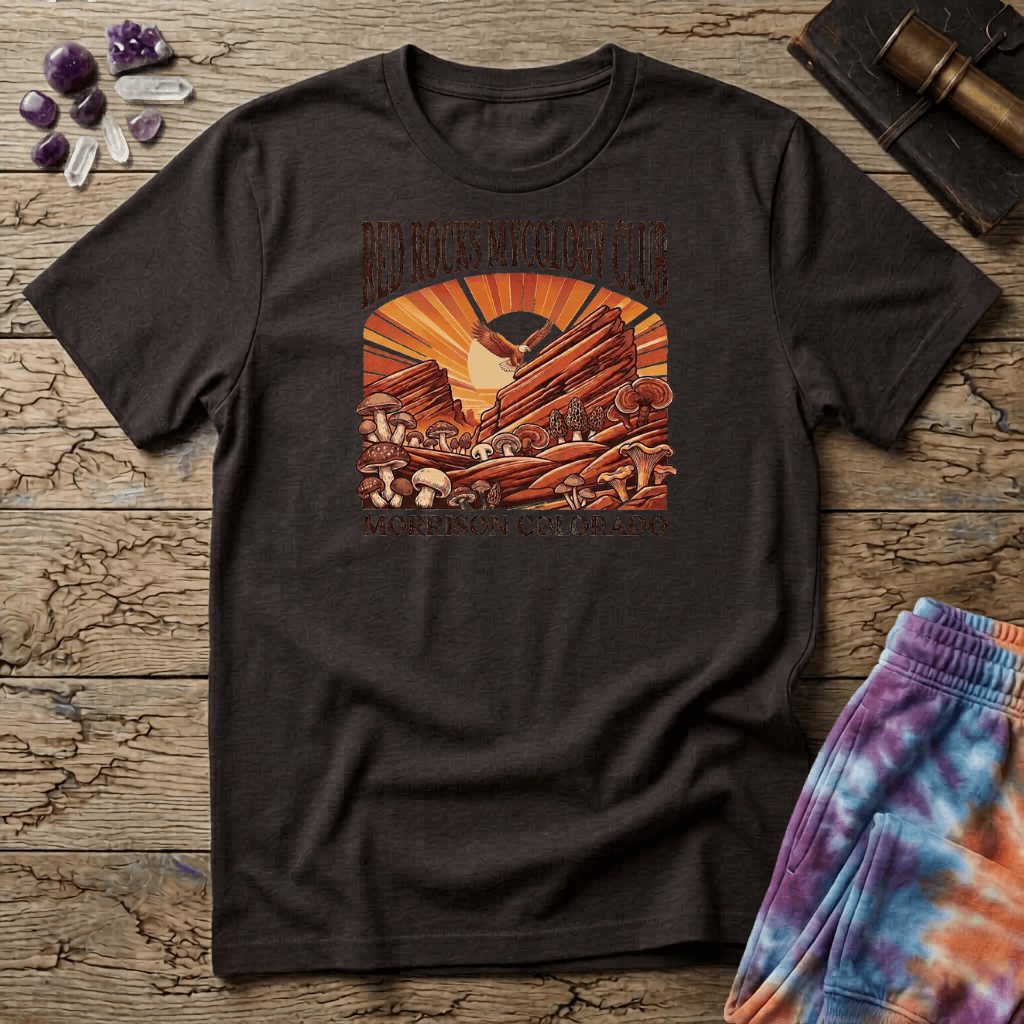 Printify T-Shirt Red Rocks Mycology Club Mushroom T-Shirt Mushroom Magic Mushroom T-Shirt