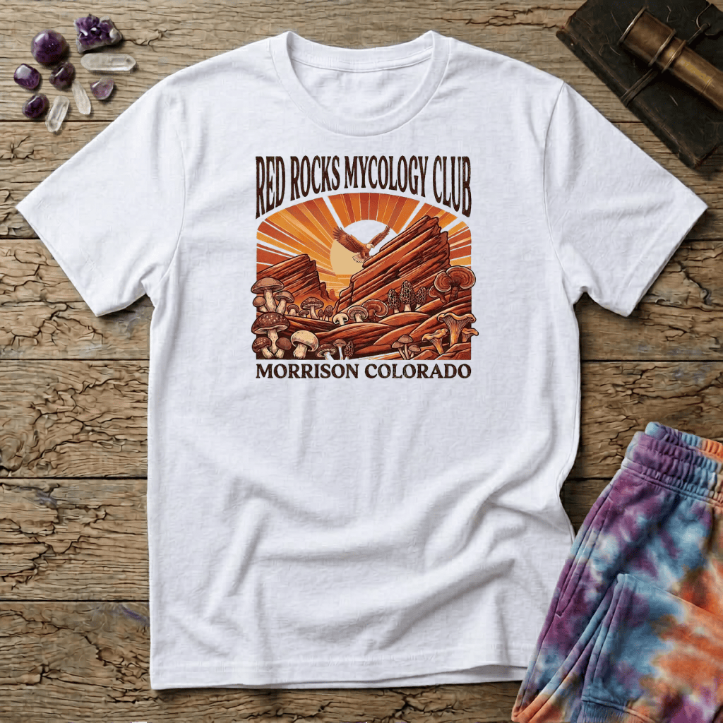 Printify T-Shirt Red Rocks Mycology Club Mushroom T-Shirt Mushroom Magic Mushroom T-Shirt