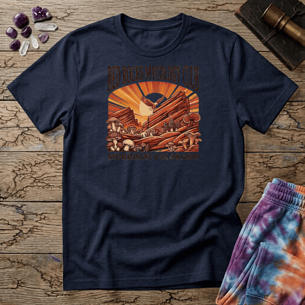 Printify T-Shirt Red Rocks Mycology Club Mushroom T-Shirt Mushroom Magic Mushroom T-Shirt