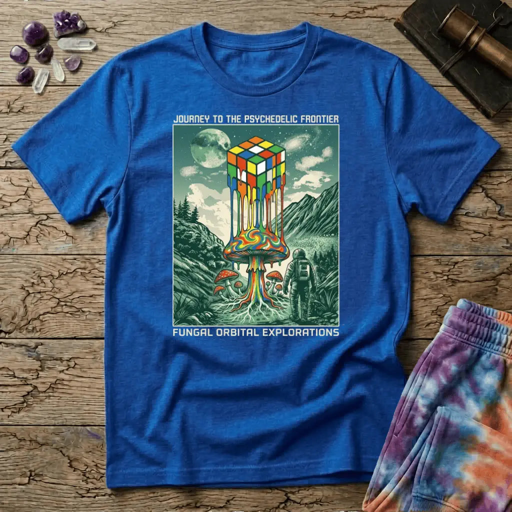 Printify T-Shirt Rubix Cube Melting Mushroom T-Shirt Mushroom Magic Mushroom T-Shirt