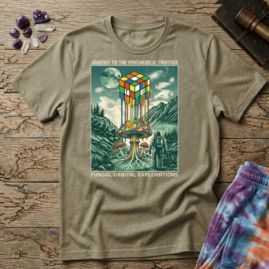 Printify T-Shirt Rubix Cube Melting Mushroom T-Shirt Mushroom Magic Mushroom T-Shirt
