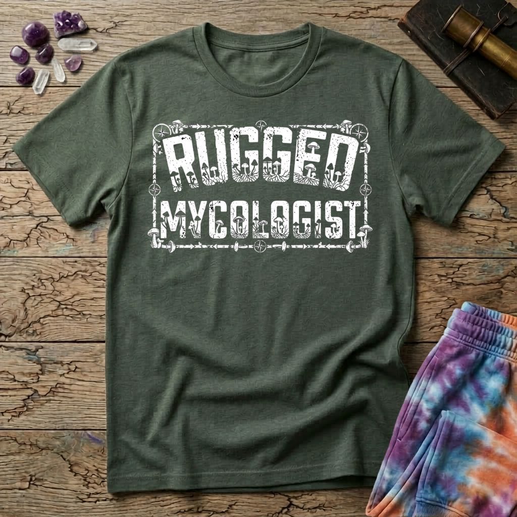 Printify T-Shirt Rugged Mycologist Mushroom T-Shirt Mushroom Magic Mushroom T-Shirt