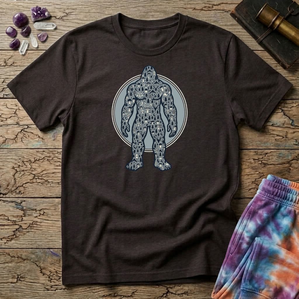 Printify T-Shirt Sasquatch Made of Mushrooms T-Shirt Mushroom Magic Mushroom T-Shirt