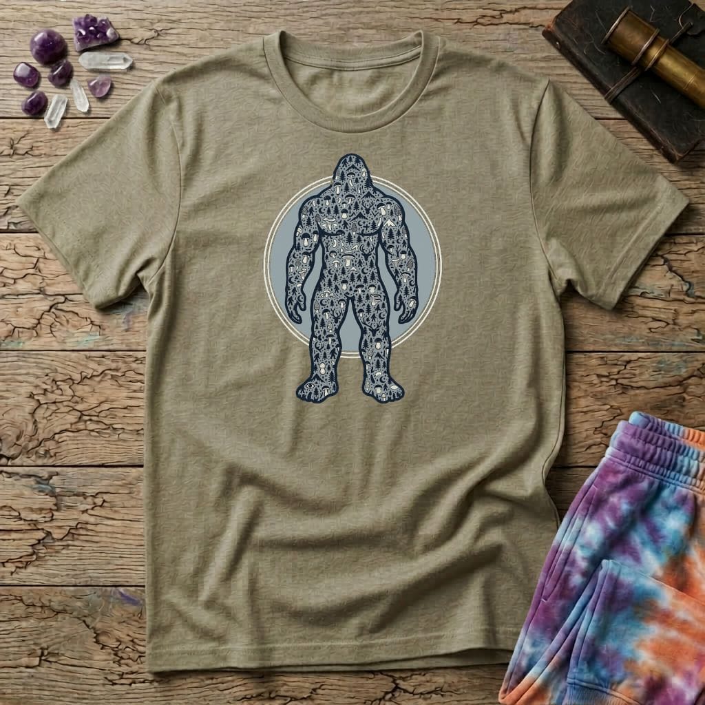 Printify T-Shirt Sasquatch Made of Mushrooms T-Shirt Mushroom Magic Mushroom T-Shirt