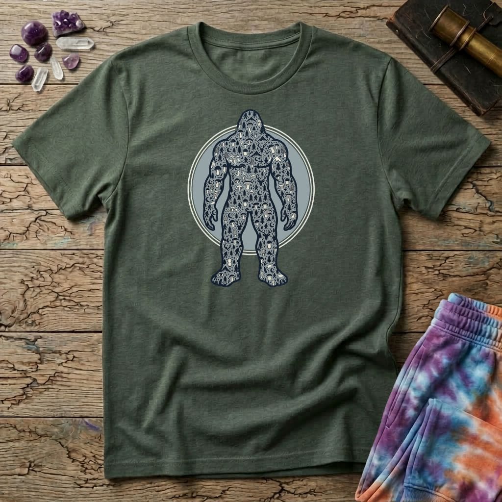 Printify T-Shirt Sasquatch Made of Mushrooms T-Shirt Mushroom Magic Mushroom T-Shirt