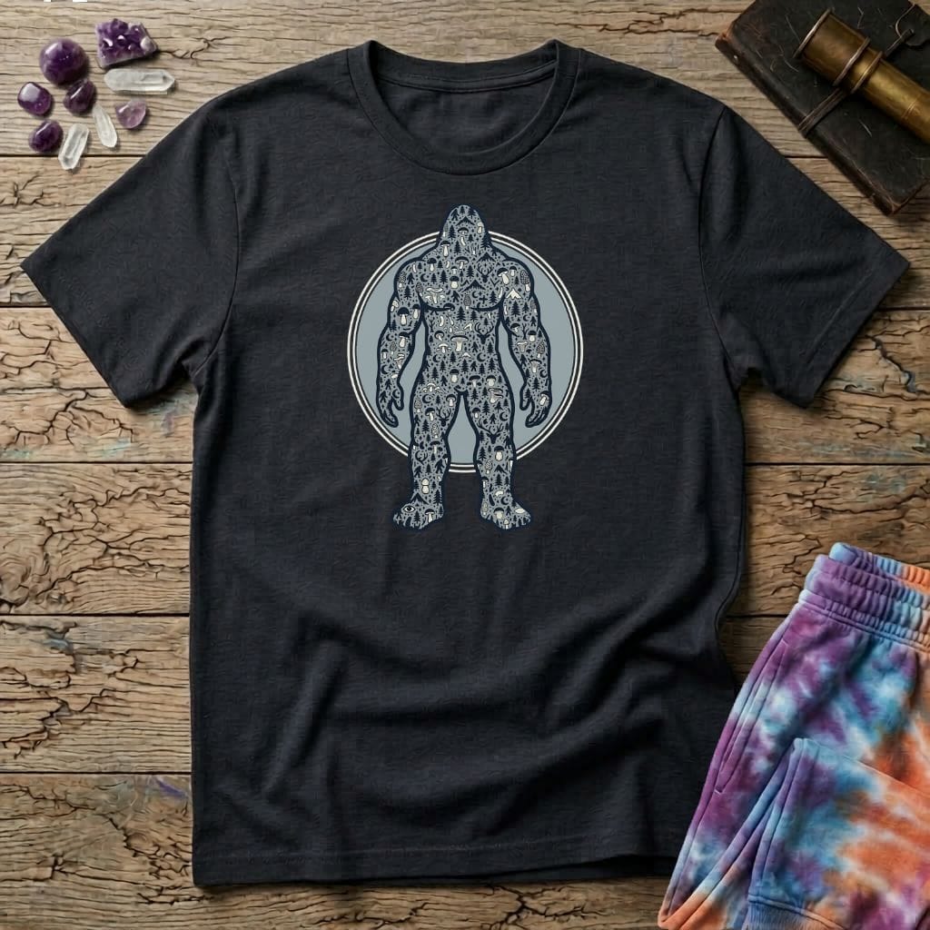 Printify T-Shirt Sasquatch Made of Mushrooms T-Shirt Mushroom Magic Mushroom T-Shirt