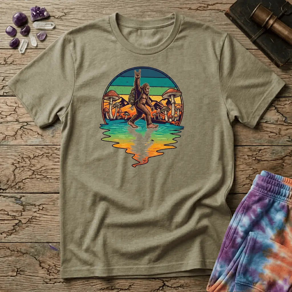 Printify T-Shirt Sasquatch Metal Mushroom T-Shirt Mushroom Magic Mushroom T-Shirt