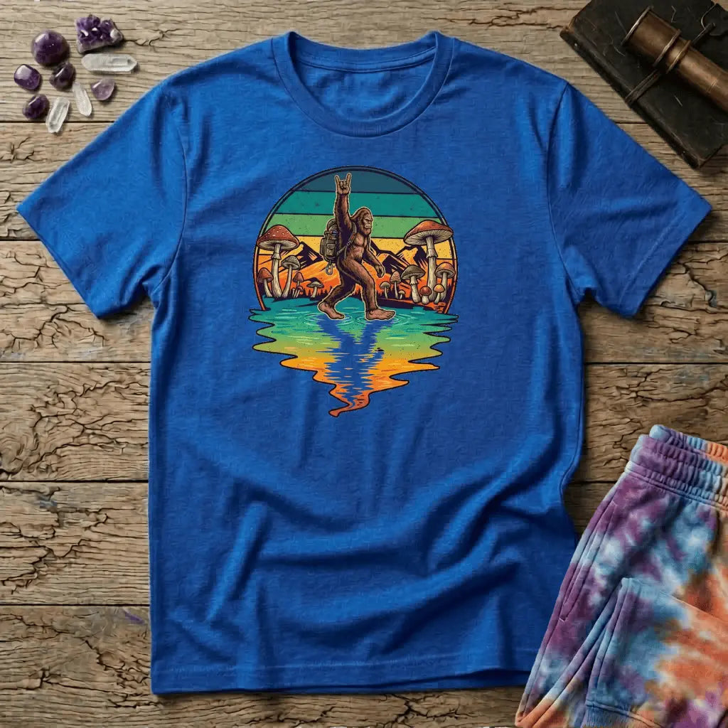 Printify T-Shirt Sasquatch Metal Mushroom T-Shirt Mushroom Magic Mushroom T-Shirt