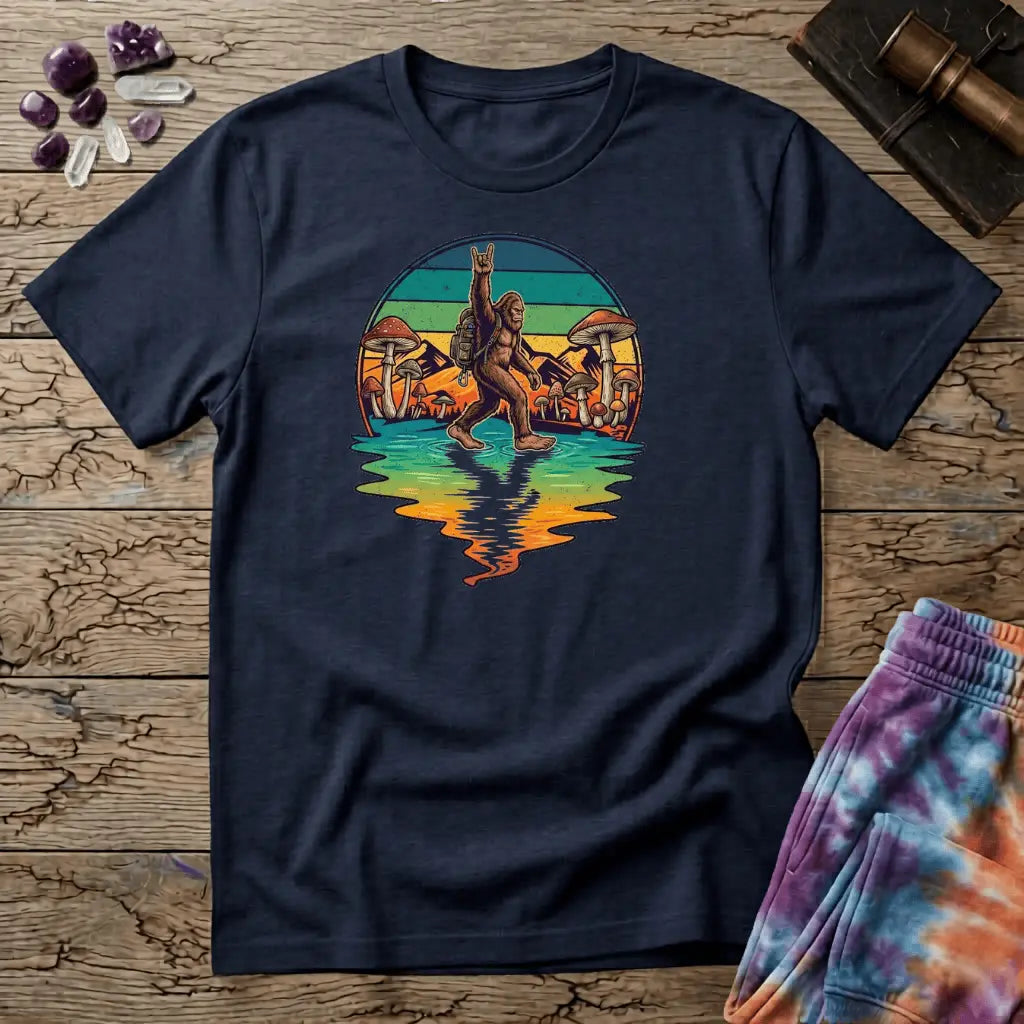 Printify T-Shirt Sasquatch Metal Mushroom T-Shirt Mushroom Magic Mushroom T-Shirt