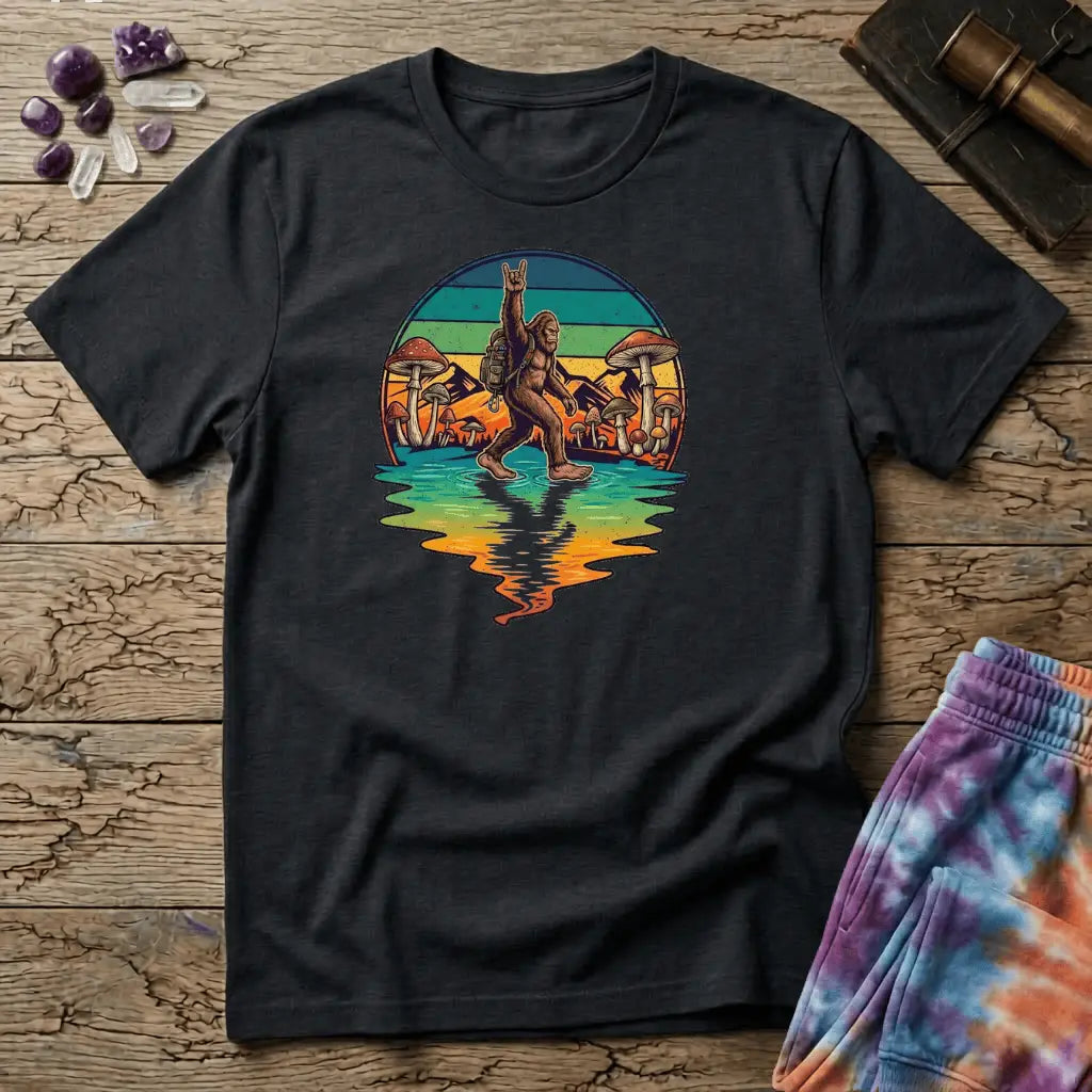 Printify T-Shirt Sasquatch Metal Mushroom T-Shirt Mushroom Magic Mushroom T-Shirt