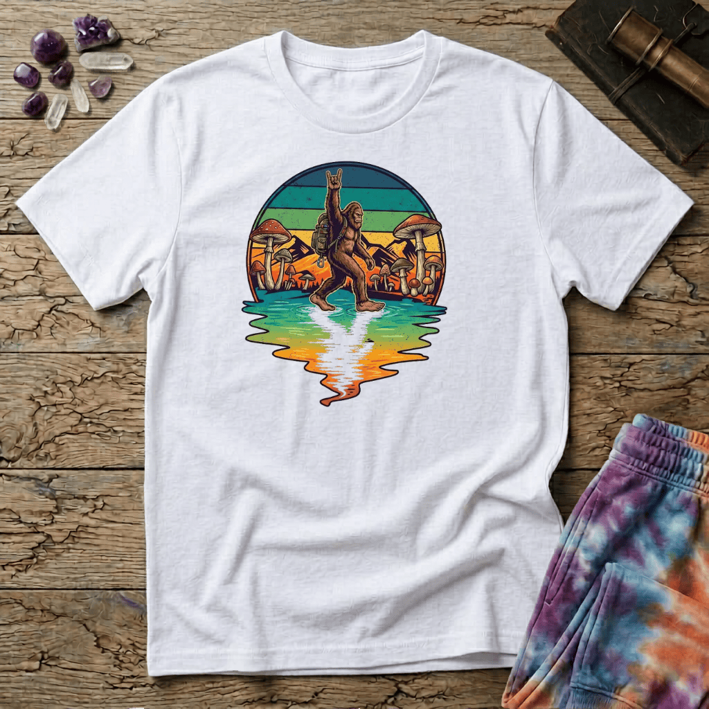 Printify T-Shirt Sasquatch Metal Mushroom T-Shirt Mushroom Magic Mushroom T-Shirt