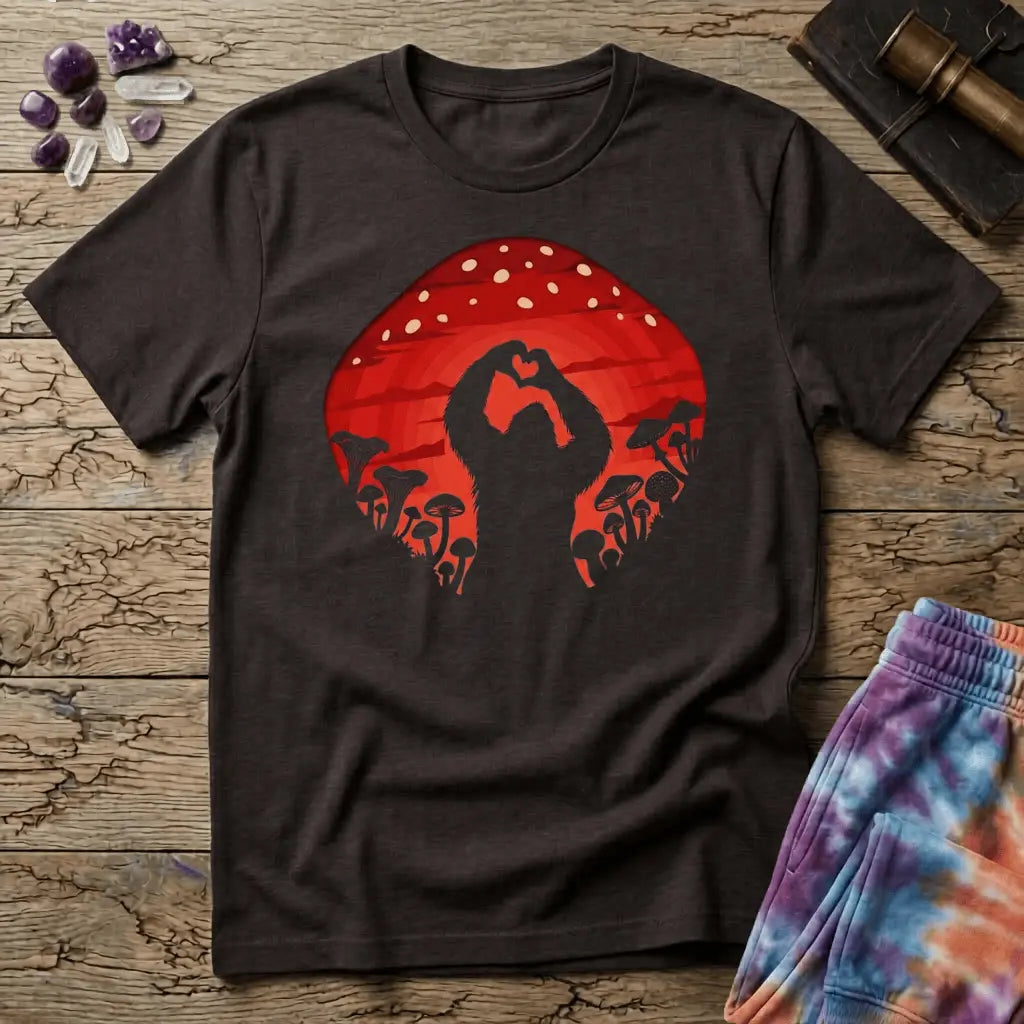 Printify T-Shirt Sasquatch Mush Love T-Shirt Mushroom Magic Mushroom T-Shirt