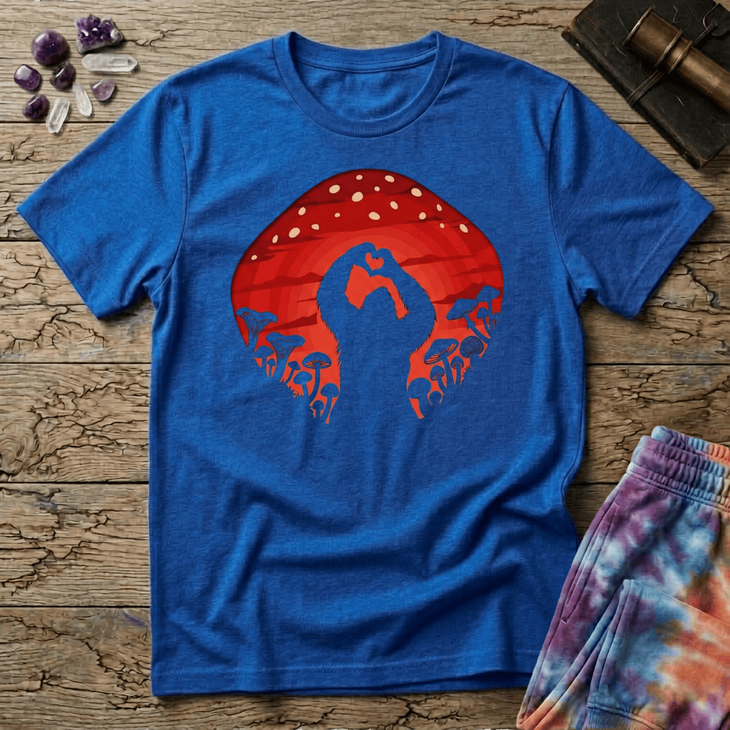 Printify T-Shirt Sasquatch Mush Love T-Shirt Mushroom Magic Mushroom T-Shirt