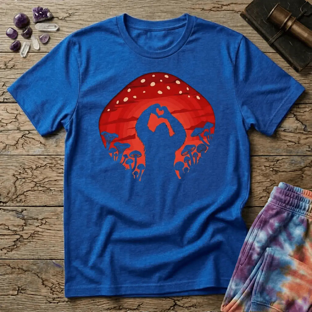 Printify T-Shirt Sasquatch Mush Love T-Shirt Mushroom Magic Mushroom T-Shirt