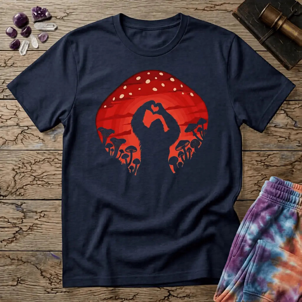 Printify T-Shirt Sasquatch Mush Love T-Shirt Mushroom Magic Mushroom T-Shirt