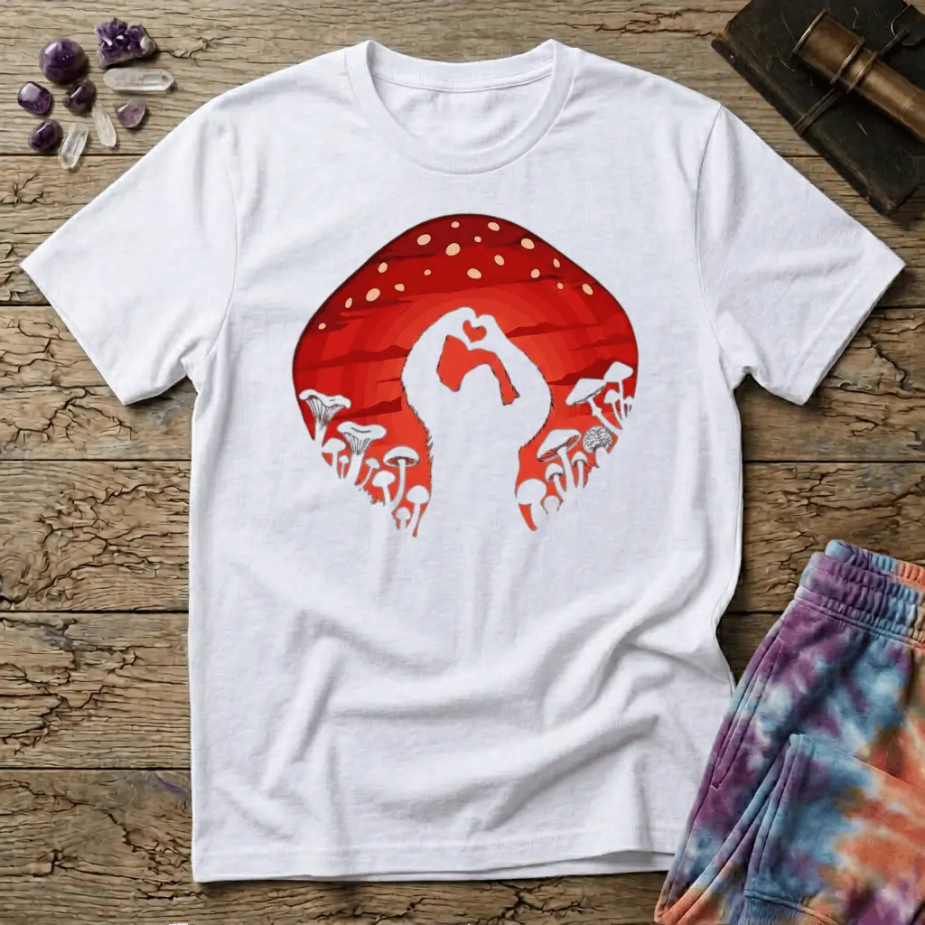 Printify T-Shirt Sasquatch Mush Love T-Shirt Mushroom Magic Mushroom T-Shirt