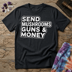 Printify T-Shirt Send Mushrooms Guns & Money Zevon T-Shirt Mushroom Magic Mushroom T-Shirt