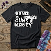 Printify T-Shirt Send Mushrooms Guns & Money Zevon T-Shirt Mushroom Magic Mushroom T-Shirt