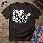 Printify T-Shirt Send Mushrooms Guns & Money Zevon T-Shirt Mushroom Magic Mushroom T-Shirt
