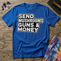 Printify T-Shirt Send Mushrooms Guns & Money Zevon T-Shirt Mushroom Magic Mushroom T-Shirt