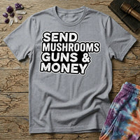 Printify T-Shirt Send Mushrooms Guns & Money Zevon T-Shirt Mushroom Magic Mushroom T-Shirt