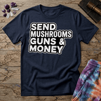 Printify T-Shirt Send Mushrooms Guns & Money Zevon T-Shirt Mushroom Magic Mushroom T-Shirt