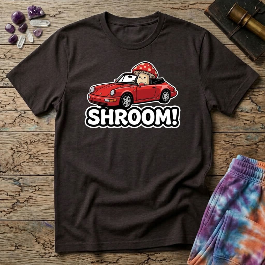 Printify T-Shirt Shroom Convertable 911 Mushroom T-Shirt Mushroom Magic Mushroom T-Shirt