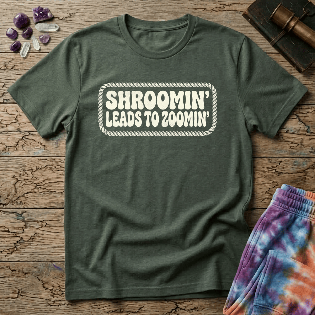 Printify T-Shirt Shroomin Leads To Zoomin T-Shirt Mushroom Magic Mushroom T-Shirt