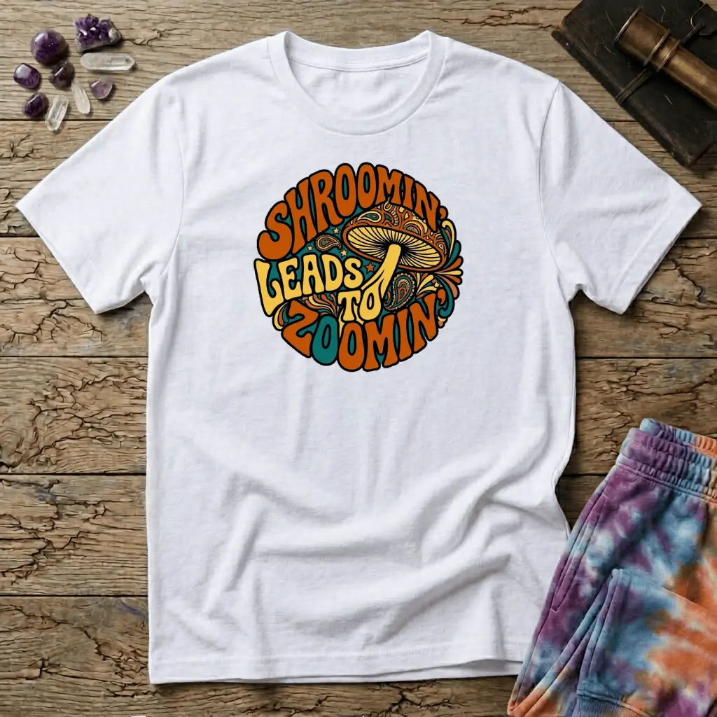 Printify T-Shirt Shroomin Leads To Zoomin Thrice T-Shirt Mushroom Magic Mushroom T-Shirt