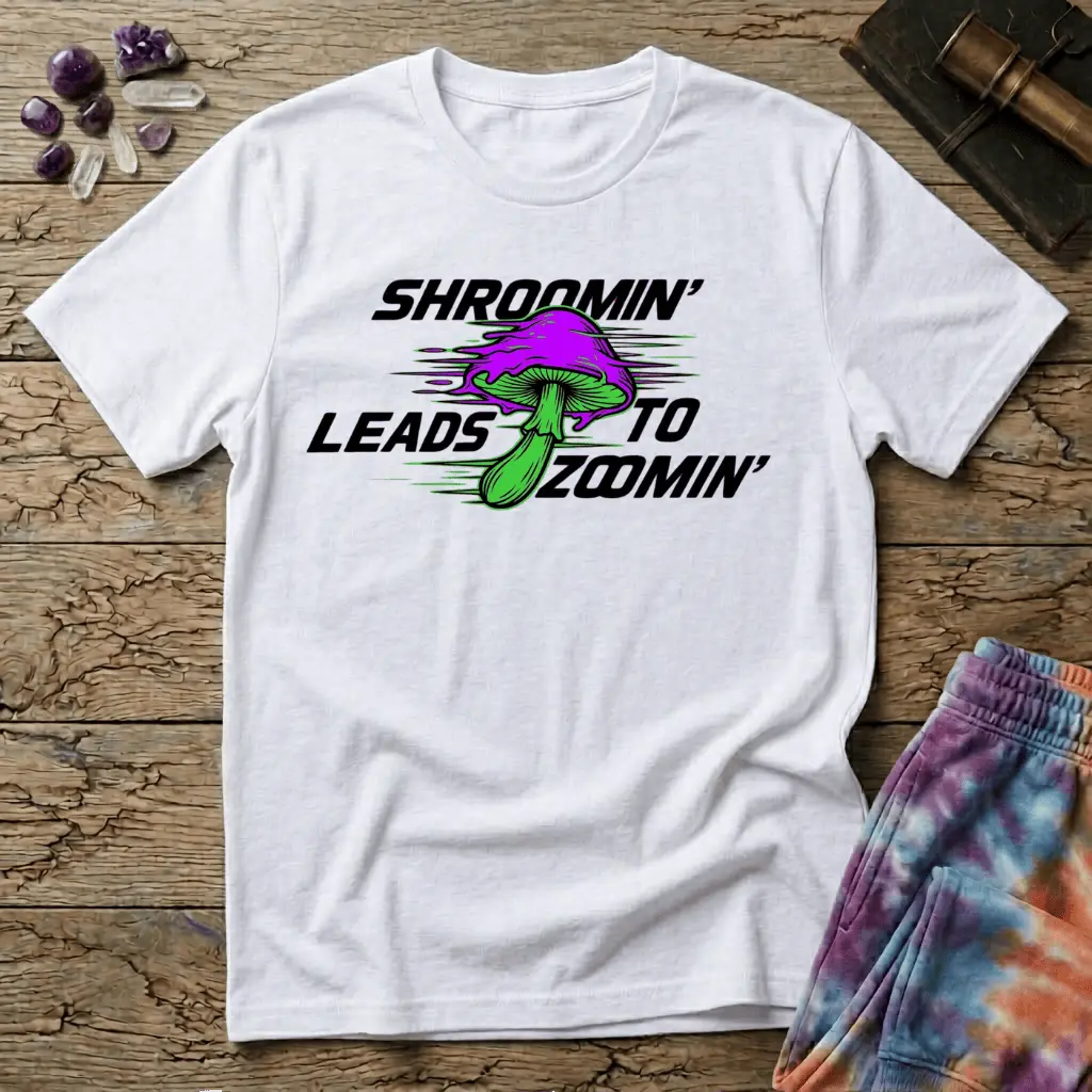 Printify T-Shirt Shroomin Leads To Zoomin Too T-Shirt Mushroom Magic Mushroom T-Shirt