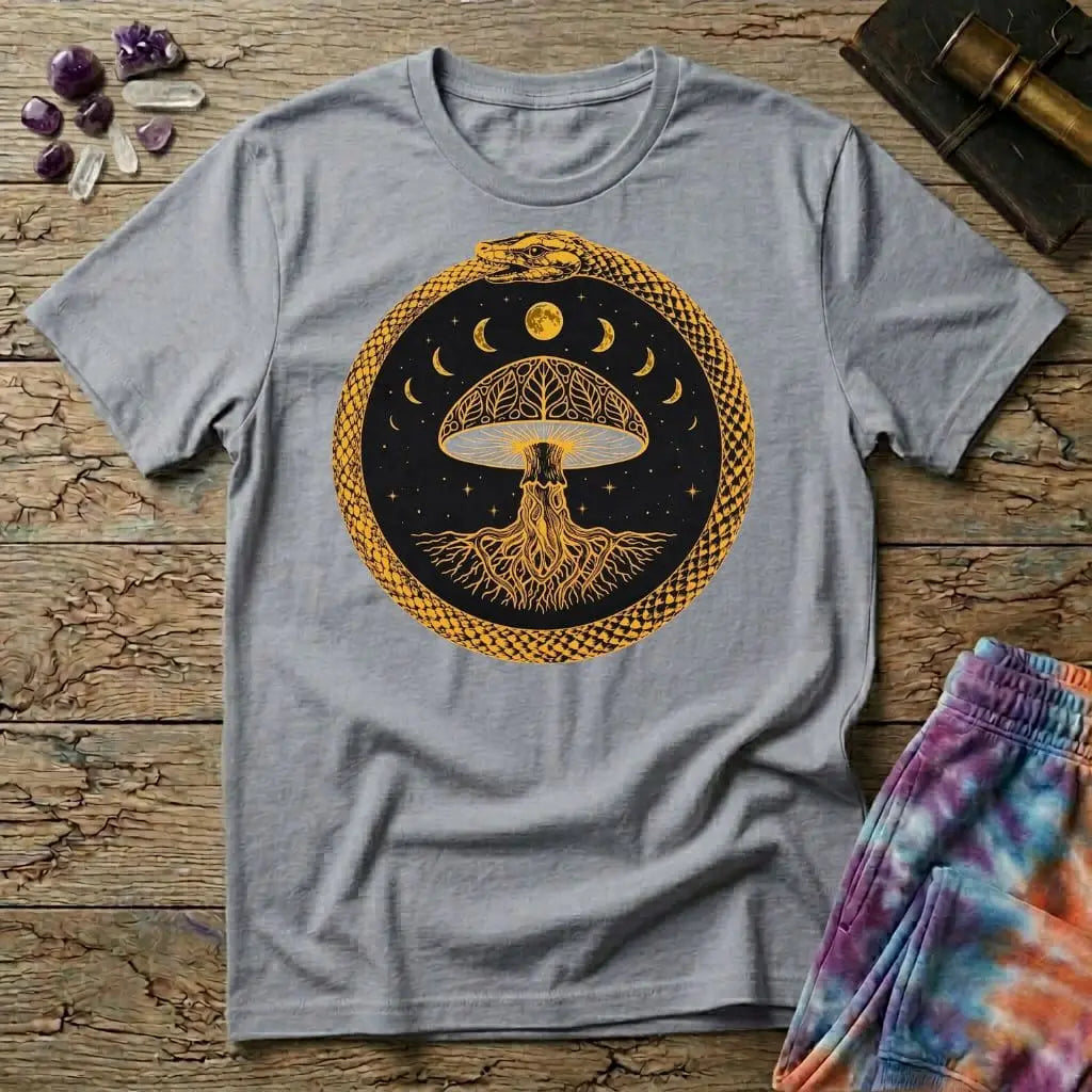 Printify T-Shirt Snake Moon Mushroom T-Shirt Mushroom Magic Mushroom T-Shirt