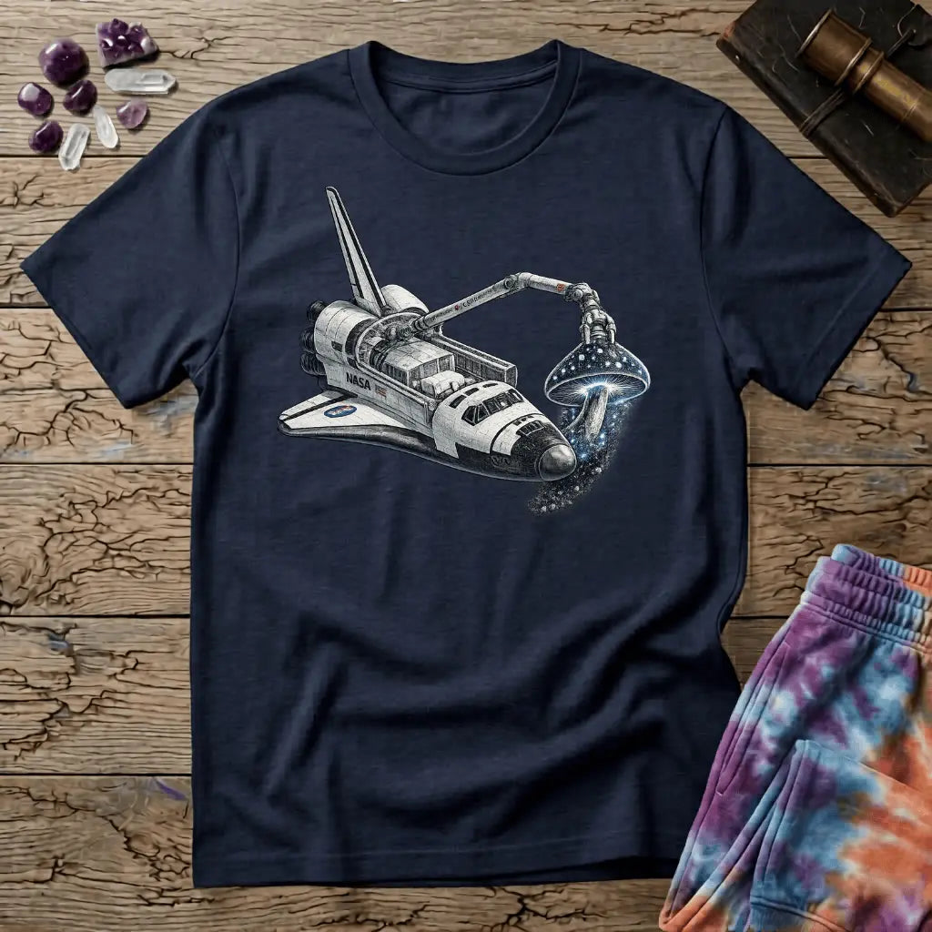 Printify T-Shirt Space Shuttle Mushroom T-Shirt Mushroom Magic Mushroom T-Shirt