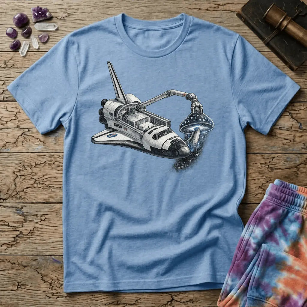 Printify T-Shirt Space Shuttle Mushroom T-Shirt Mushroom Magic Mushroom T-Shirt