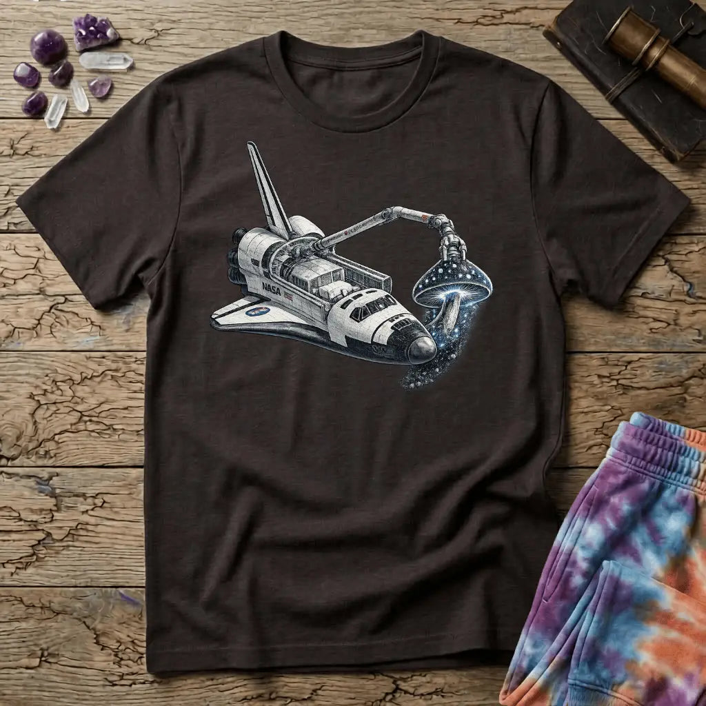 Printify T-Shirt Space Shuttle Mushroom T-Shirt Mushroom Magic Mushroom T-Shirt