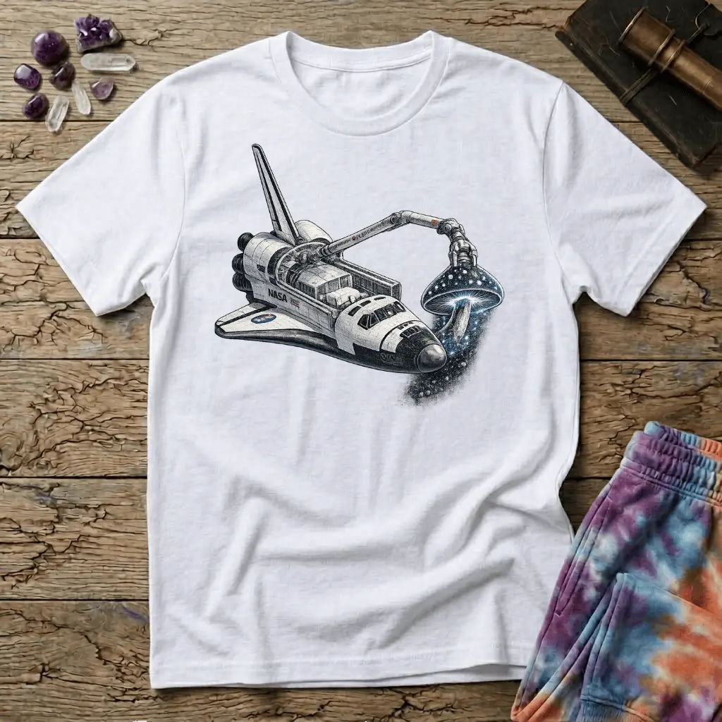 Printify T-Shirt Space Shuttle Mushroom T-Shirt Mushroom Magic Mushroom T-Shirt