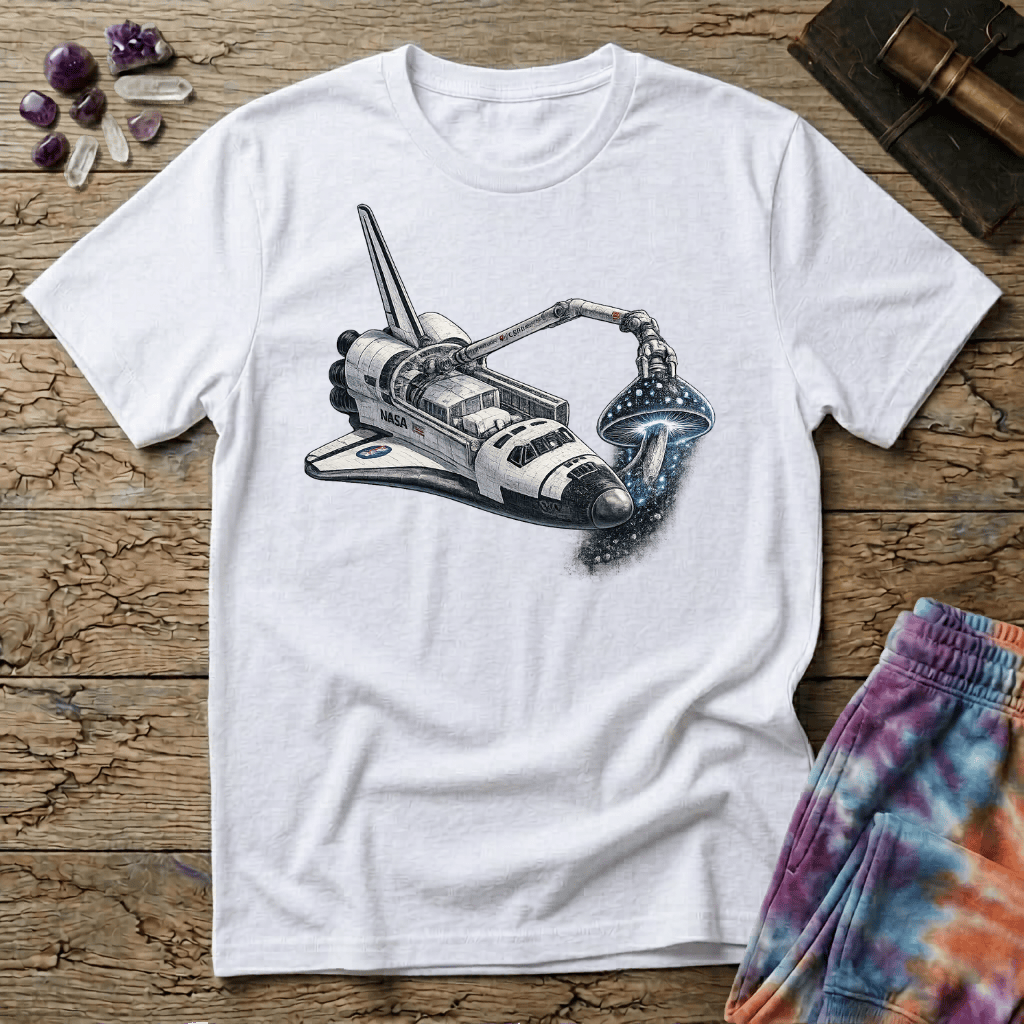 Printify T-Shirt Space Shuttle Mushroom T-Shirt Mushroom Magic Mushroom T-Shirt