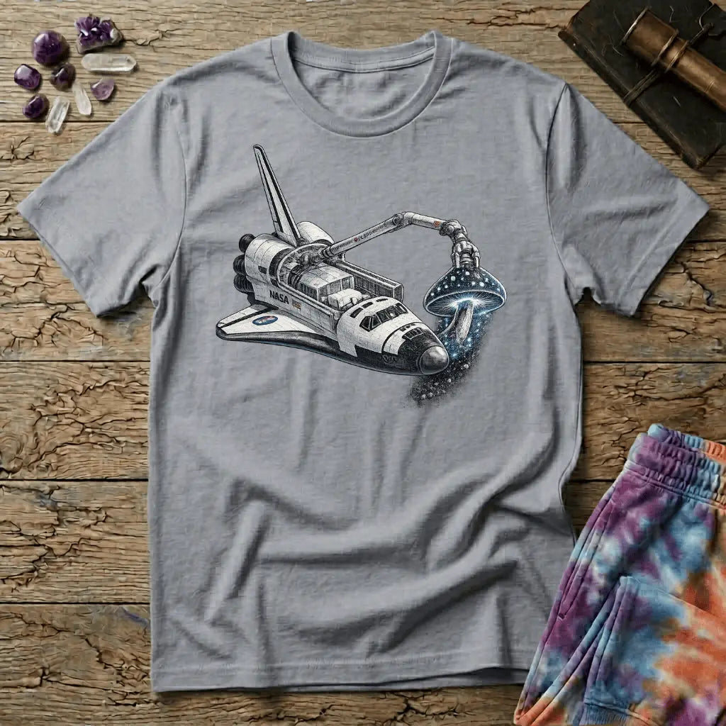 Printify T-Shirt Space Shuttle Mushroom T-Shirt Mushroom Magic Mushroom T-Shirt