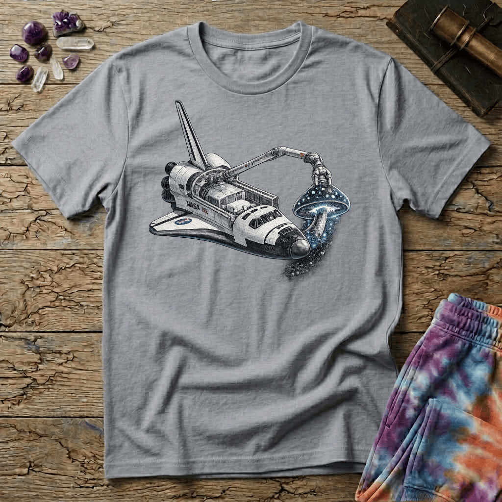 Printify T-Shirt Space Shuttle Mushroom T-Shirt Mushroom Magic Mushroom T-Shirt