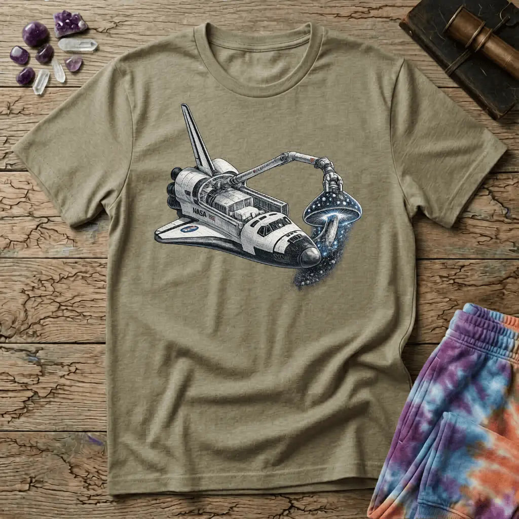 Printify T-Shirt Space Shuttle Mushroom T-Shirt Mushroom Magic Mushroom T-Shirt