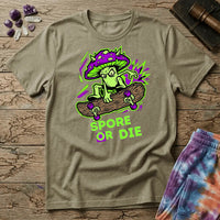 Printify T-Shirt Spore or Die Mushroom T-Shirt Mushroom Magic Mushroom T-Shirt