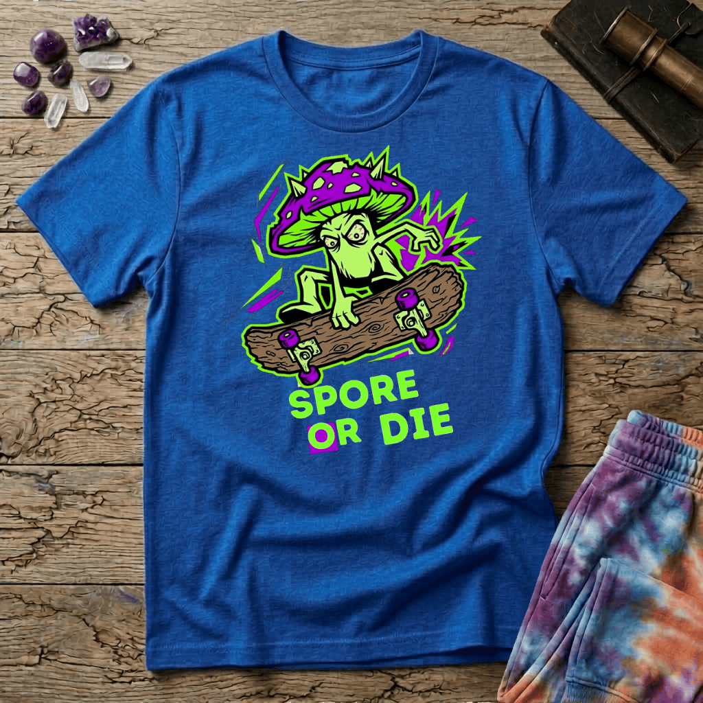 Printify T-Shirt Spore or Die Mushroom T-Shirt Mushroom Magic Mushroom T-Shirt