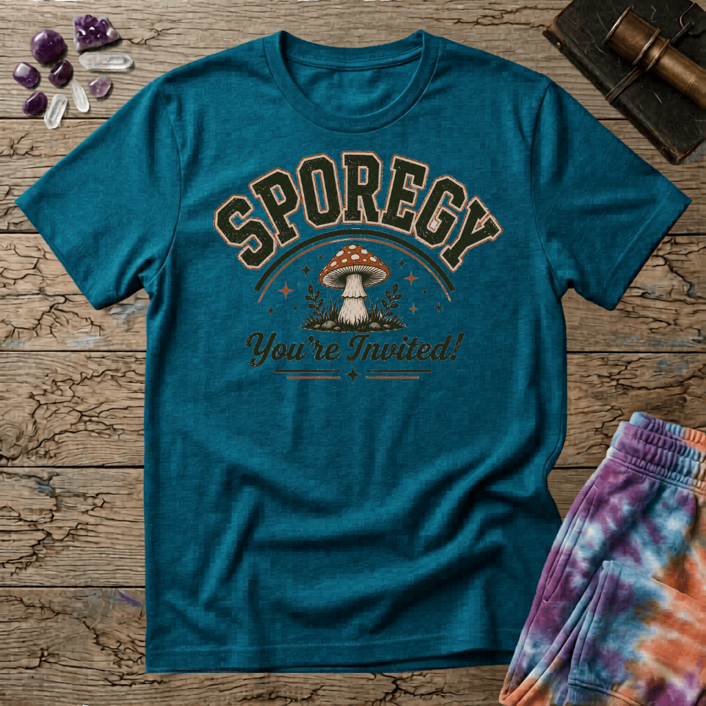 Printify T-Shirt Sporegy Youre Invited T-Shirt Mushroom Magic Mushroom T-Shirt