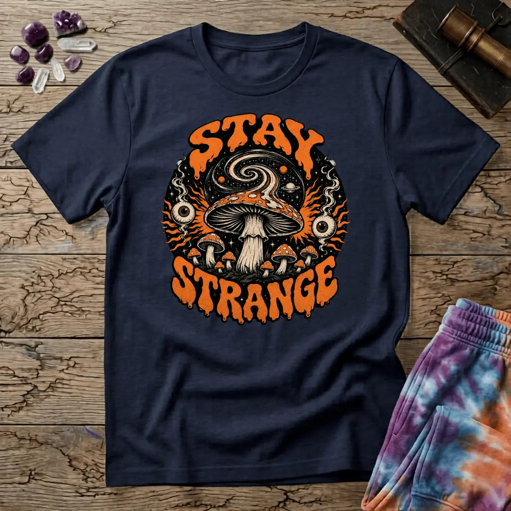 Printify T-Shirt Stay Strange Mushroom T-Shirt Mushroom Magic Mushroom T-Shirt